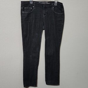 American Eagle Jeans Womens Size 14 Black Fray Hem Thighs see pics